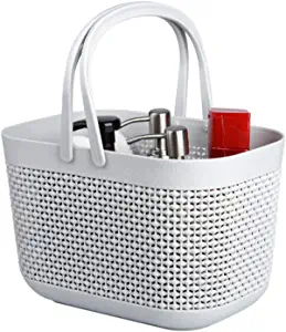 UUJOLY 塑料收納籃帶把手，浴室和廚房淋浴盒收納架