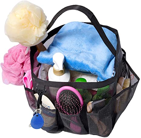 Attmu 网状淋浴球篮，大学宿舍必备品，悬挂式便携式手提袋洗漱用品，适用于浴室配件