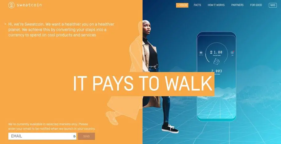 步行获得报酬：Sweatcoin