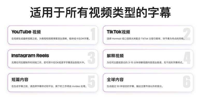 InVideo 自带的 AI Subtitle Generator(AI 字幕生成器)