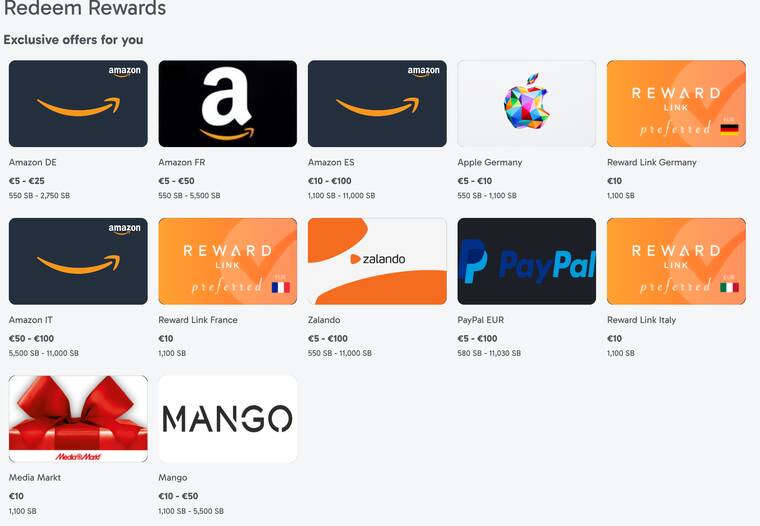 Swagbucks Rewards 界面